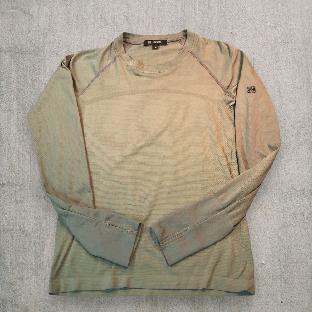 Euphoric Equestrian Women Olive Taupe Seamless Long Sleeve Base Layer Top Size M